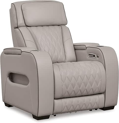 Signature Design by Ashley Boyington Contemporary Leather Match Power Recliner