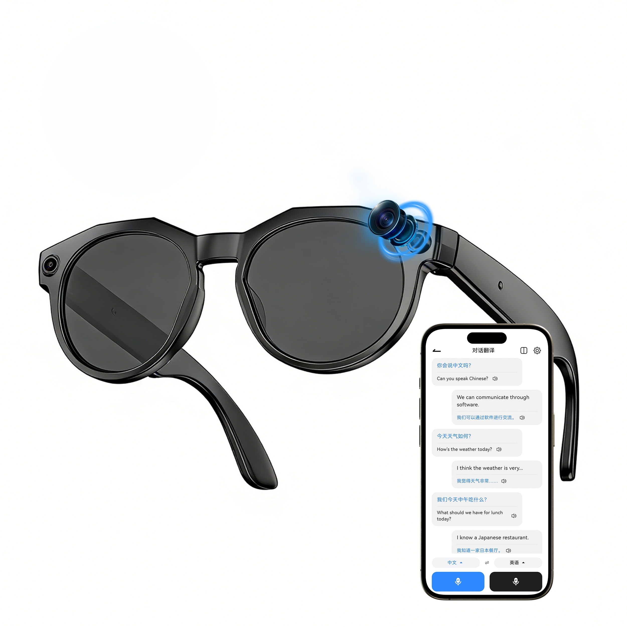 AI Smart Glasses with 8MP Camera, AI Translation & Voice Assistant, GPT Object Recognition,Bluetooth Audio & Call, WiFi PhotoTransfer IP65 Waterproof 290mAh Long Battery for Travel Sports Outdoor-image-32