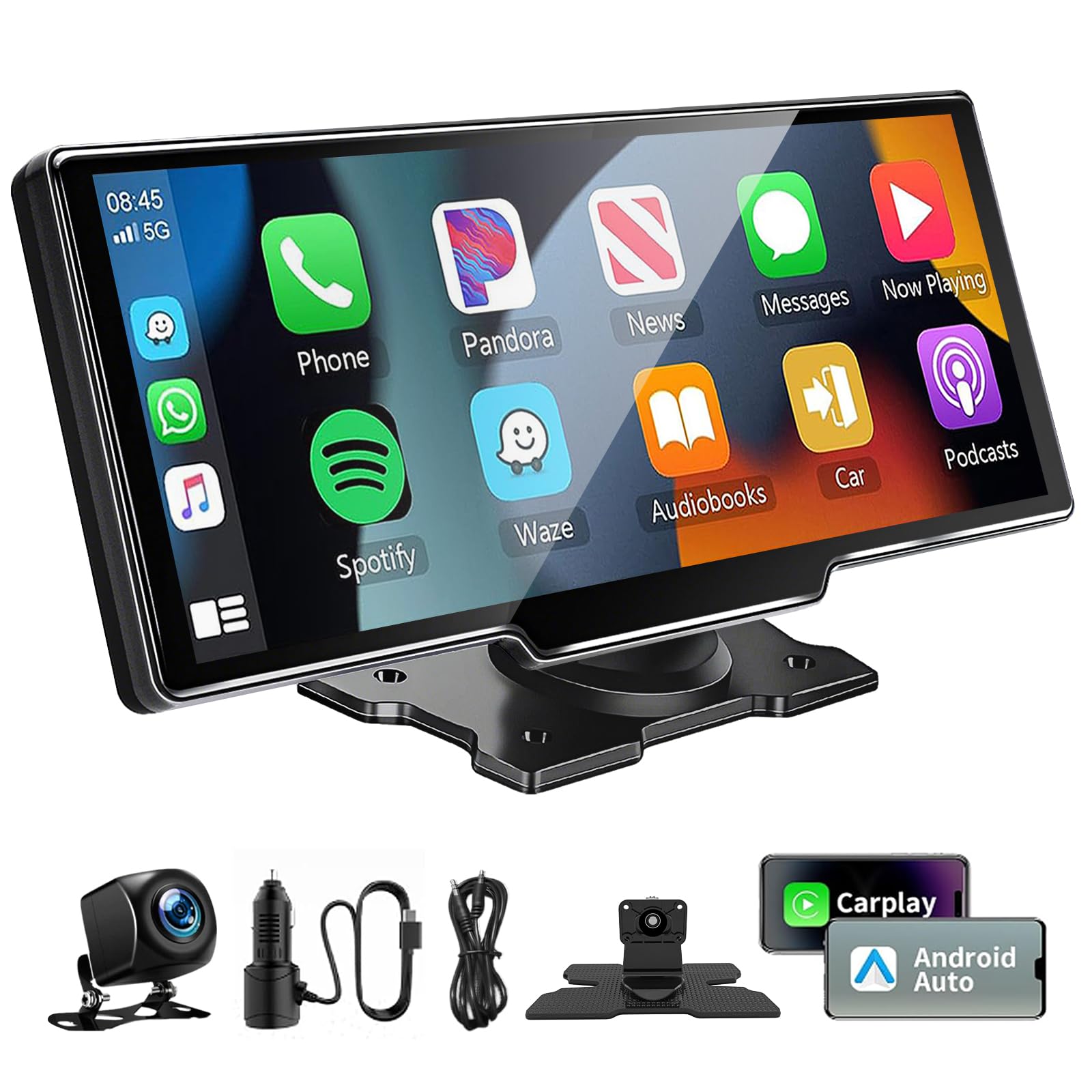 Apple - ハハハ 10.26 Inch Wireless Apple Carplay Screen for Car, Bluetooth