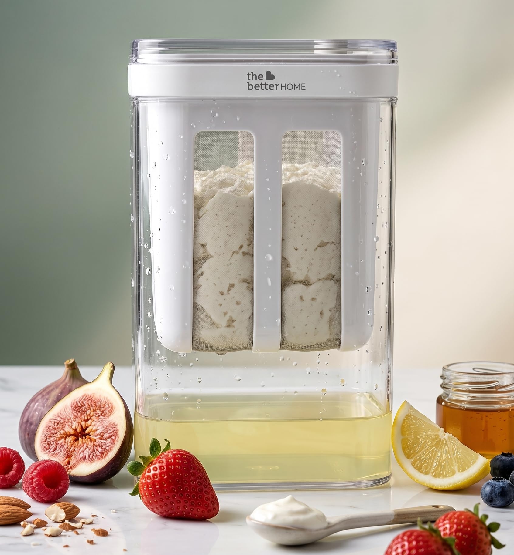 The Better Home Greek Yogurt Maker 1100ml | Hung Curd Strainer | Yogurt Strainer Box | Stainless Steel Mesh |Fine Mesh Strainer with Lid |Homemade Yoghurt| Kitchen Tool-image-23