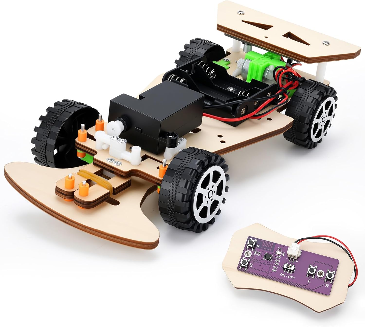 Wooden Racing Car, STEM Kits for Kids Age 8-10, STEM Toys for Boys 8-12, Remote Control Model Car Building Kits, Science Crafts Projects, Educational Gift for 9 10 11 12 13 14 Year Old Teen