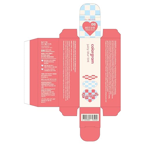 Miniatura 2 de COLORGRAM Juicy Blur Tint 06 Spring Peach  Semimate diario, semibrillante, tinte labial de larga duración, hidratante, construible y mezclable,