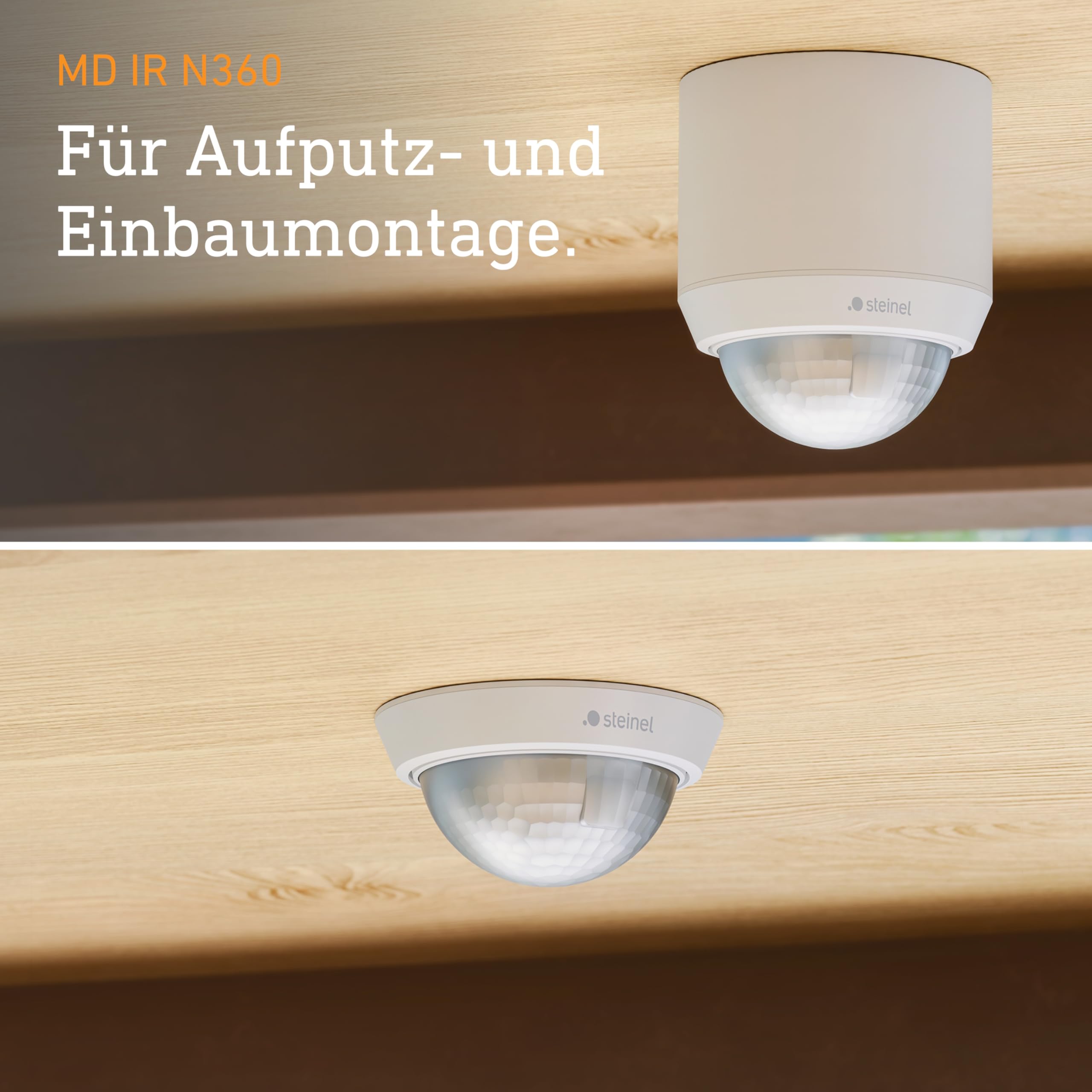 Steinel MD IR N360 Encastrable au Plafond Blanc – Détecteur de Mouvement de Plafond avec détection à 360° | Contrôle précis du capteur et intégration de l'application
