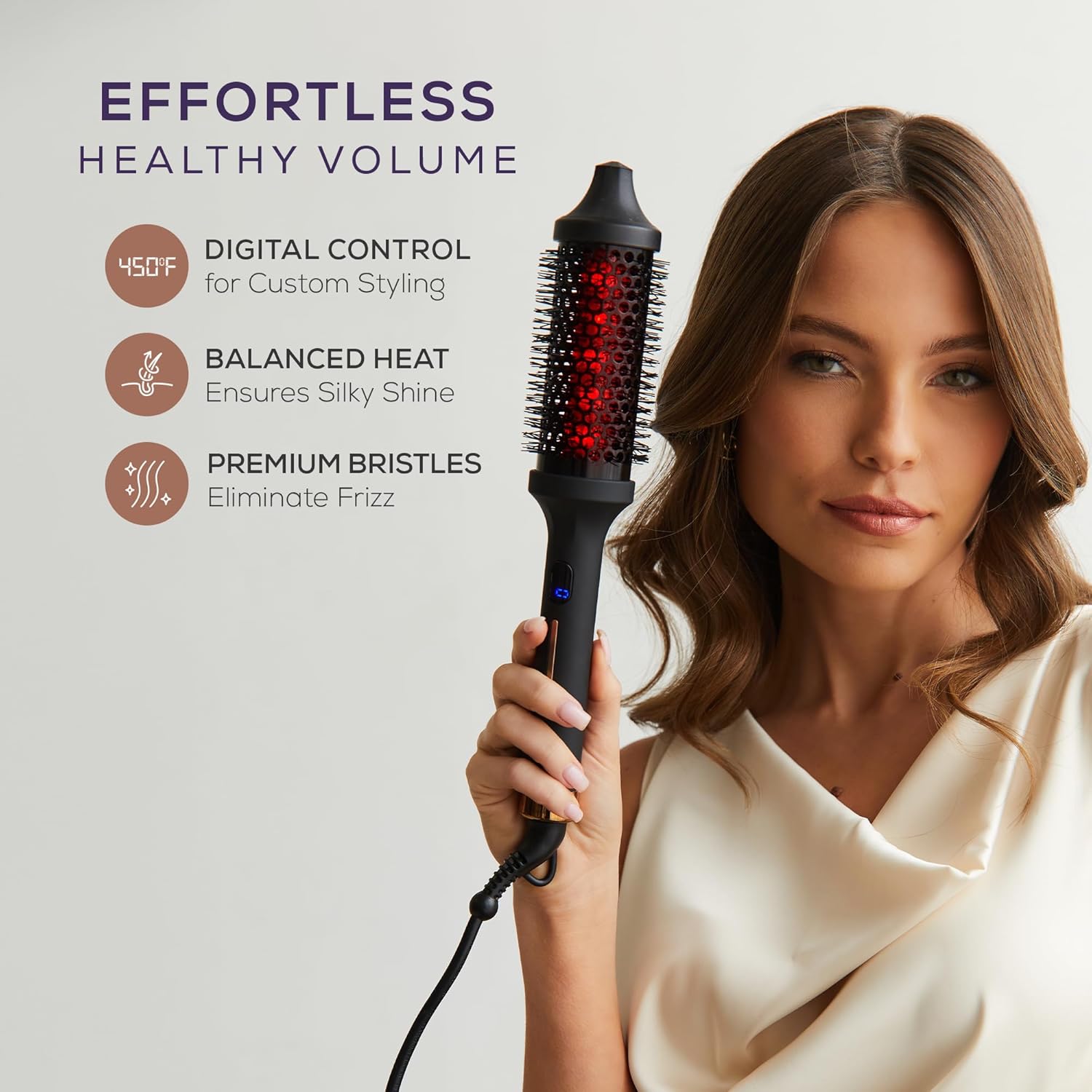 Sutra Thermal Brush - Lightweight Heated Round Brush for Hair Styling & Blow Out - Digital Display, Auto Shut-Off & Ionic Technology - Professional Styling Tools for All Hair Types - Image 5