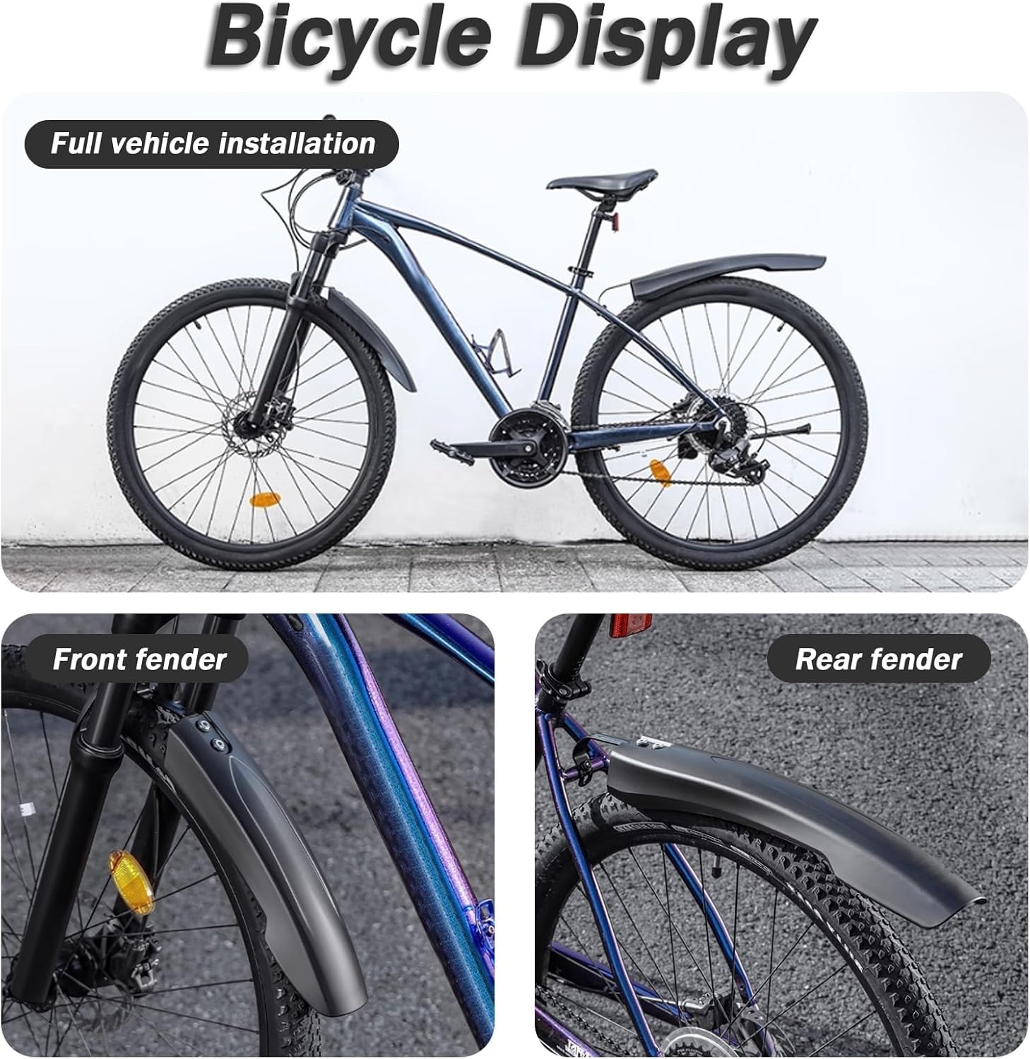 Fahrrad Schutzblech für Haibike XDURO NDURO 2017, Splash Einstellbare Vorne Hinten Fahrrad Schutzblech Spritzwasser-und Staubdicht Kotflügel Fahrrad Zubehör,A Sport & Freizeit