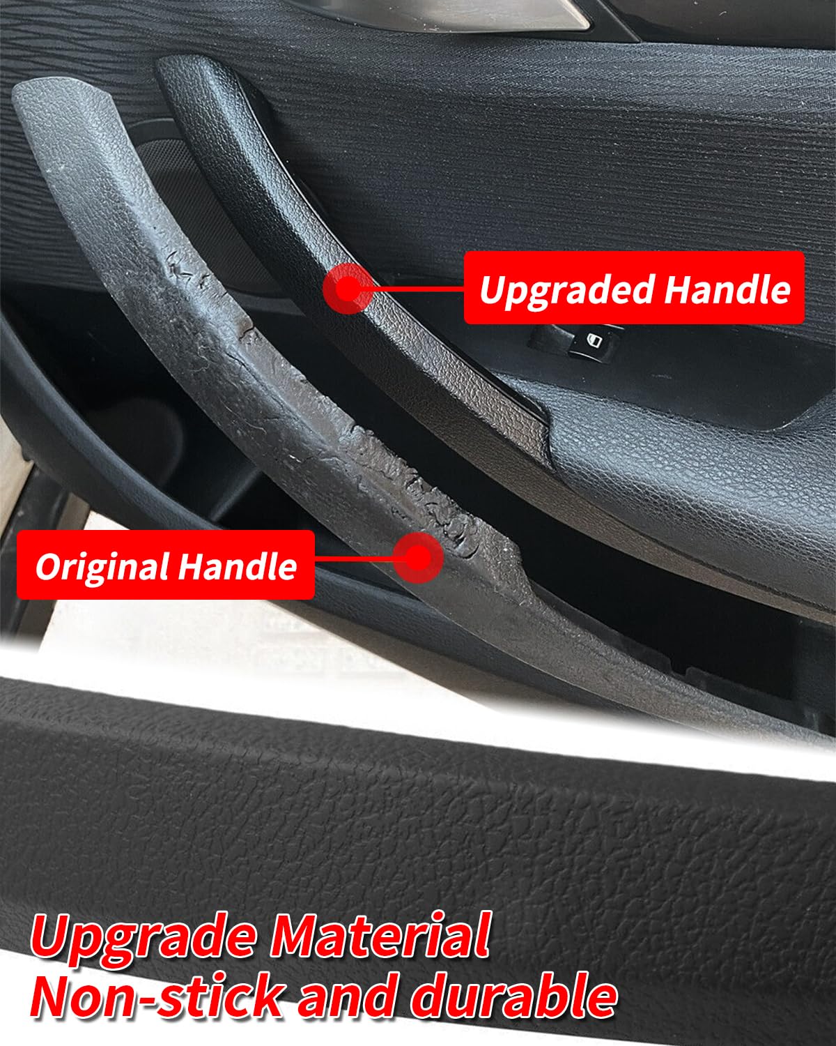 Per BMW X1 E84 2009-2015 Sostituzione coperchio maniglia porta, lato sinistro + lato destro interno porta maniglia copertura porta bracciolo staffa-coppia 51412991775 51412991776 (Nero)