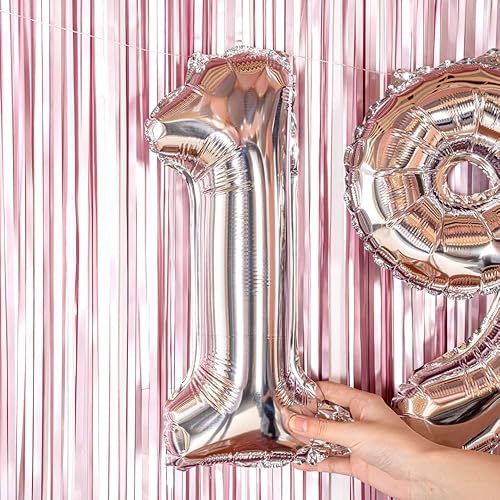 Miniatura 5 de Restaurantware Balloonify - Globo de número de 16 pulgadas, 1 globo reutilizable para fiesta, número "0", autosellante, globo metálico plateado de