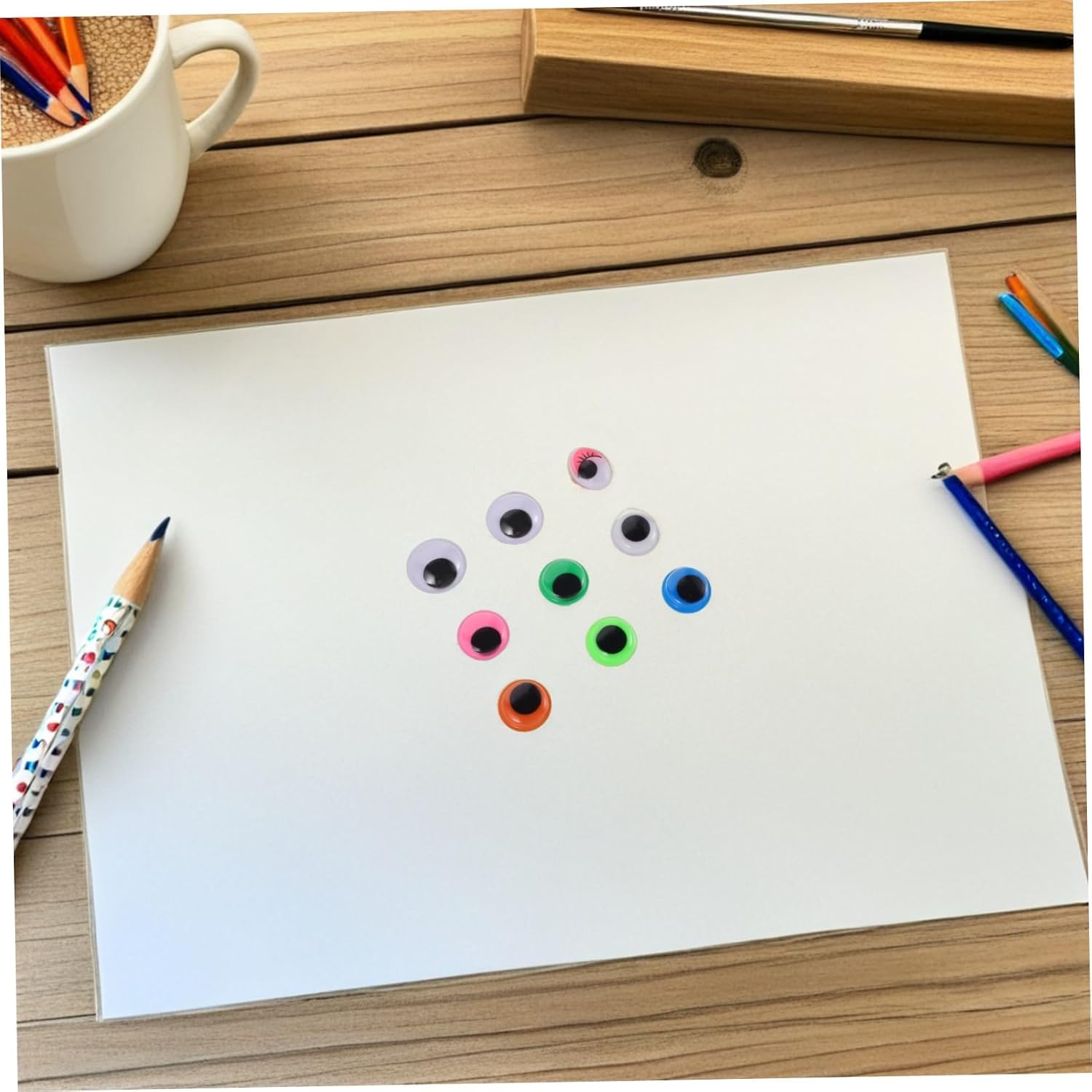 PLAFOPE 1680 Pcs Self Adhesive Googly Eyes for Crafts Multi Colors and Sticker Eyeballs Movable Wiggle Eyes for DIY Easy Peel and Stick for Crochet Projects
