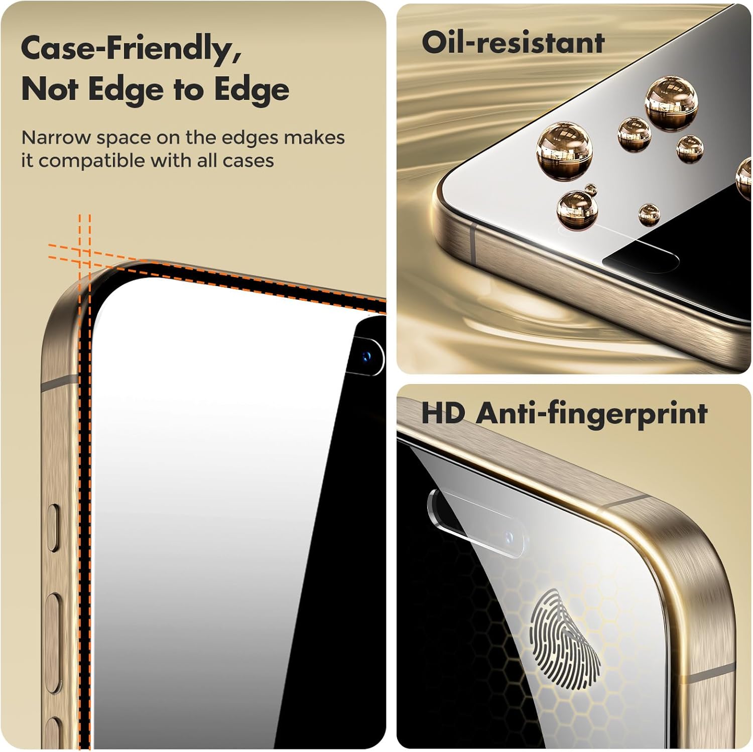 UNBREAKcable Privacy Screen Protector for iPhone 15 Pro, Anti-Spy Shatterproof Tempered Glass [True 28°Anti Spy] [9H Hardness] [Easy Installation Frame] Black Protector for Apple iPhone 6.1 - 2 Pack