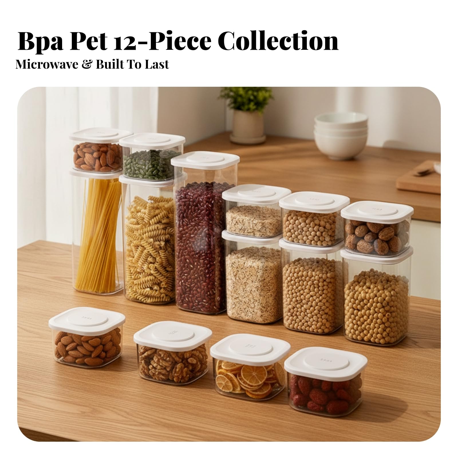 12 Pezzi Barattolo in PET Riutilizzabili