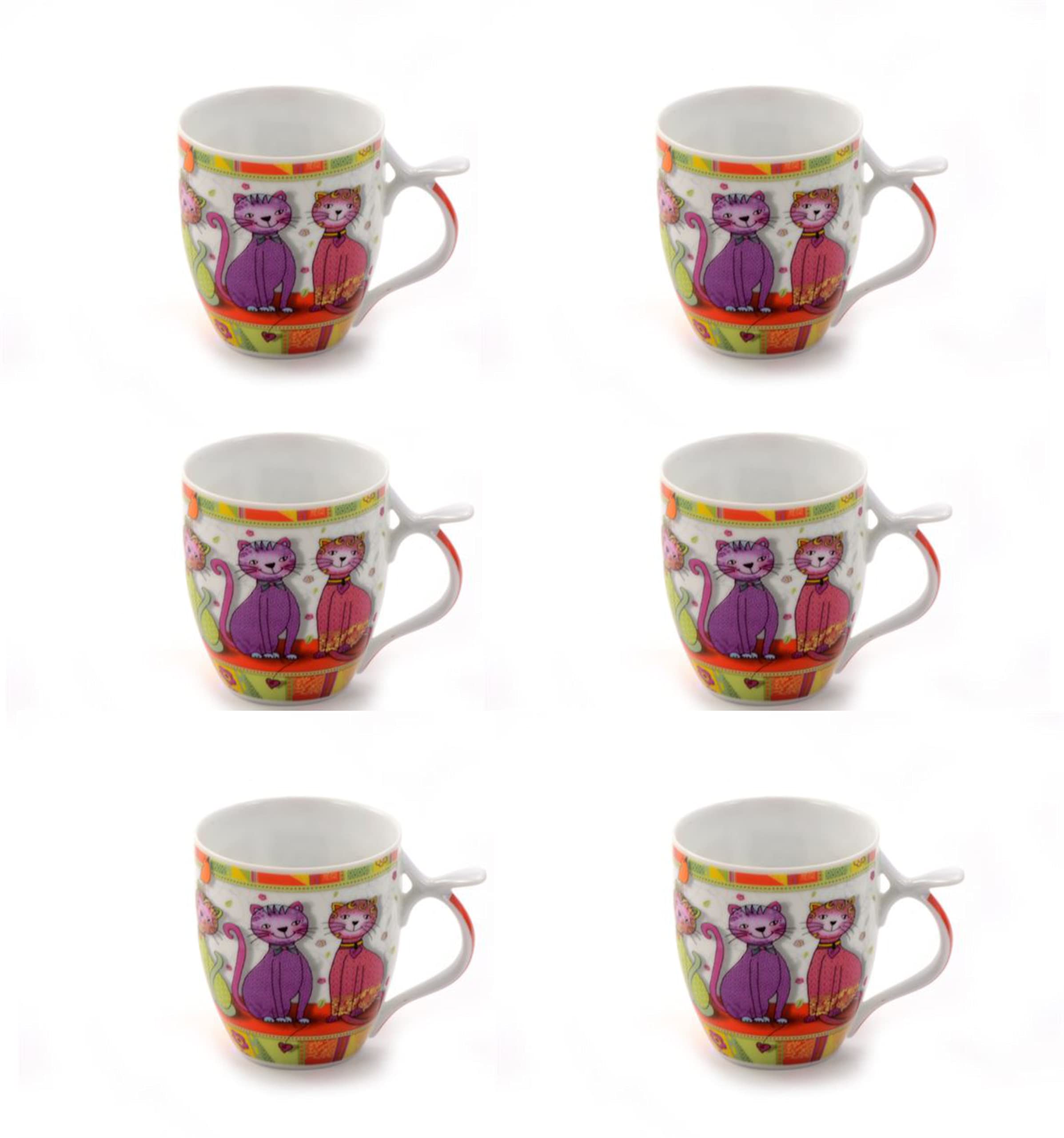 Cha Cult Evi - Juego de 6 vasos (porcelana, 0,35 L)