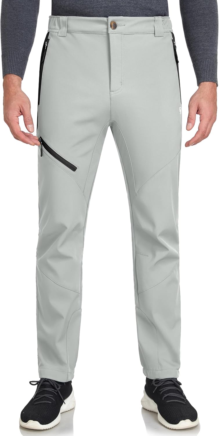 Little Donkey Andy Men’s Fleece Lined Softshell Pants for Hiking SKiiing
