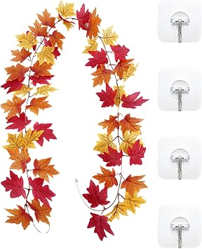 Maple Leaves Garland Front Door Autumn Wreath