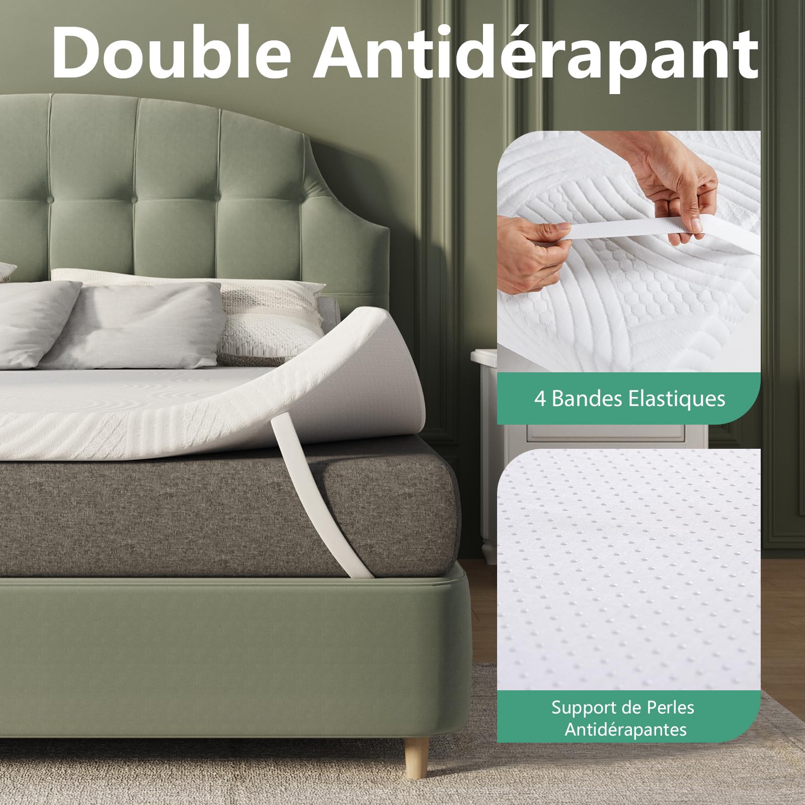 Novilla Surmatelas 140x190, 5CM Surmatelas en Mousse de confort, Certifié Sûr et Fiable par CertiPUR-US et Oeko-TEX, Absorbant et Respirant, Tissu Doux pour La Peau, Lavable