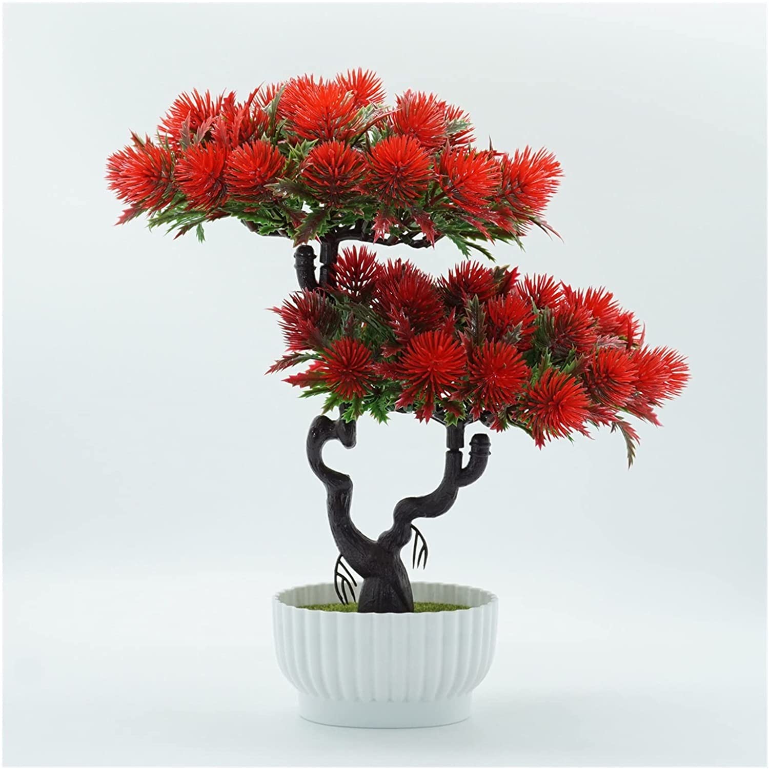 IUokLU Artificial Potted Creative Simulation Bonsai Pot Artificial Potted Plant Ornament Indoor Outdoor Home Decor -Green Artificial Plants Home Decor Gift Fake Potted Plants Flowers (A)