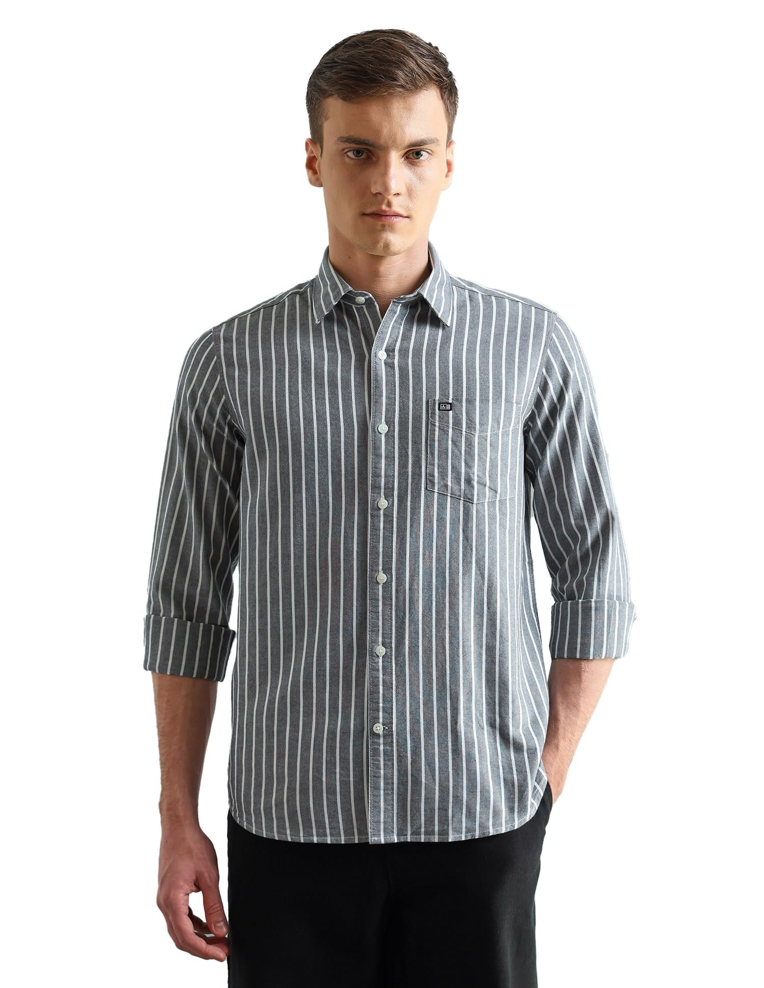 arrow Striped Slim Fit Mens Casual Shirts - 100% Cotton, Breathable & Comfortable, Full Sleeves Shirts for Men-picture-26