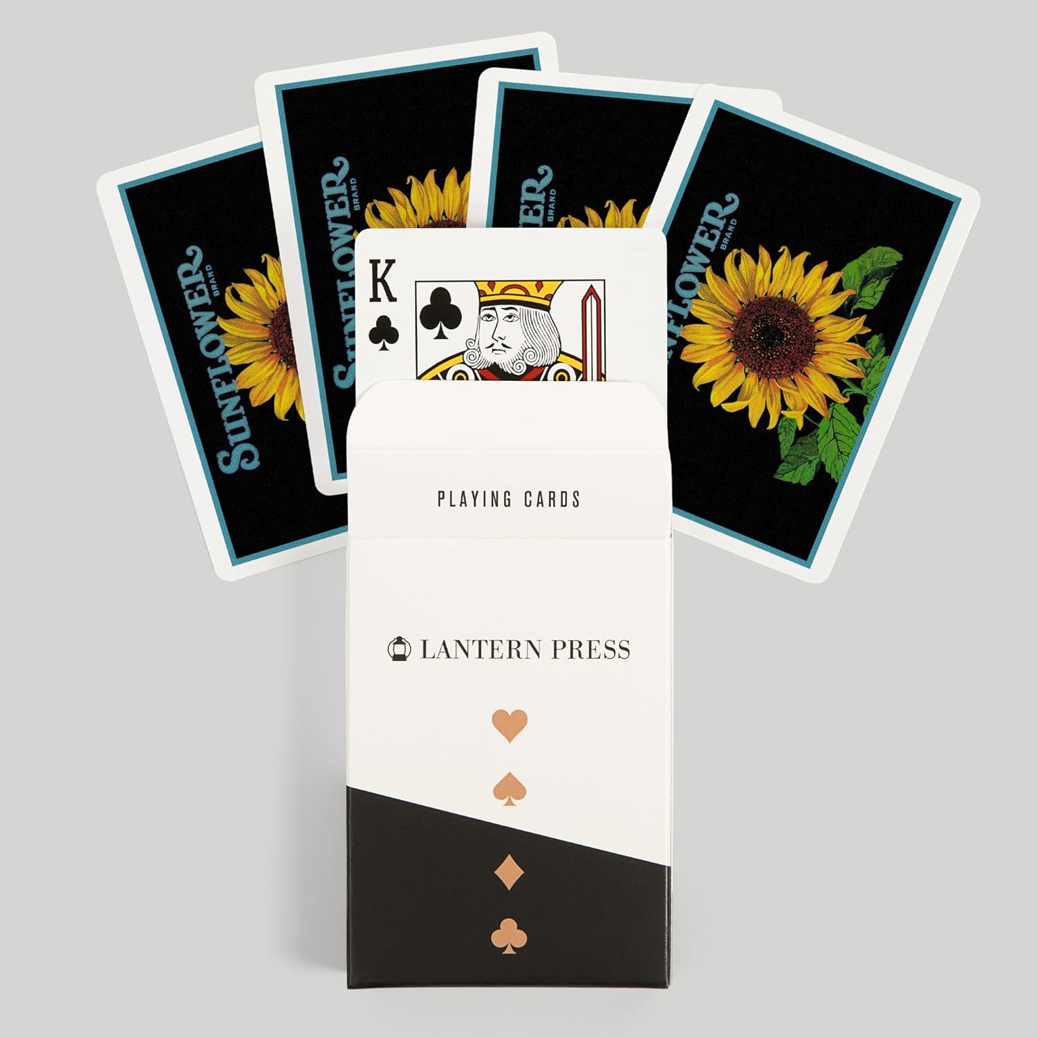 Lantern Press Sunflower Brand Crate Label, 52 Playing Cards for Adults, Poker Size Card Deck