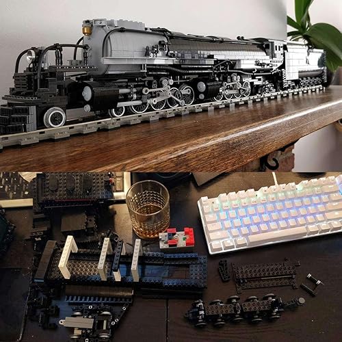 Miniatura 4 de Bloques de construcción de locomotora, 140 4014 Big Boy RC Train Juego de bloques de construcción, kit de locomotora de vapor a control remoto con