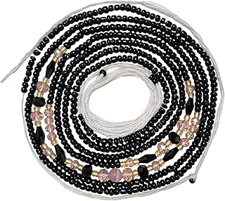 50” Handmade African Waist Beads for Women Non-Stretching,Waist Jewelry Body Accessories for Women(Tie-on)