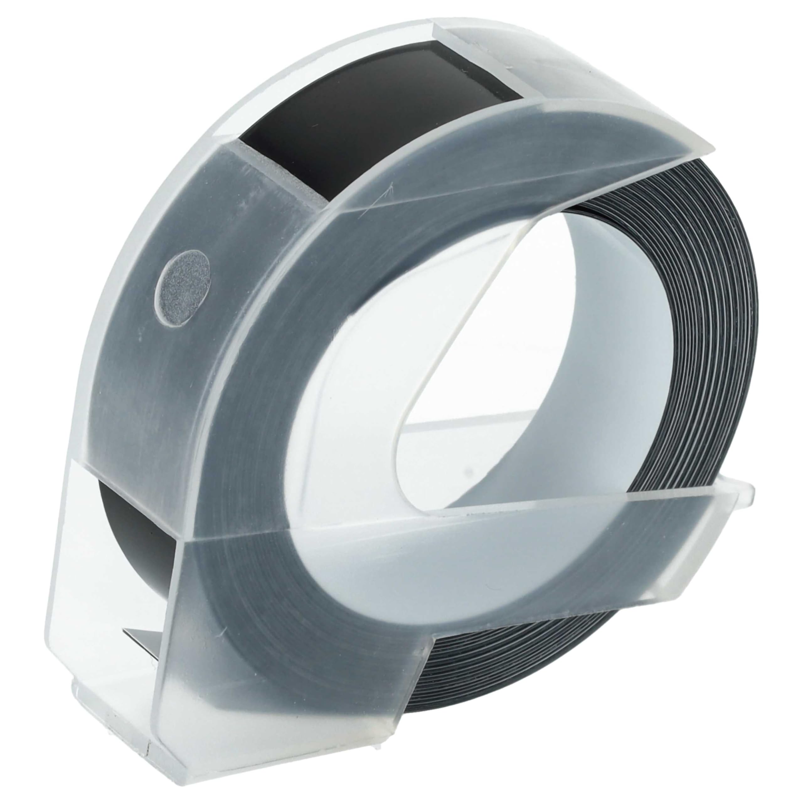 vhbw 5x Cassetta nastro per goffratura 3D compatibile con Dymo Rhino M1011 etichettatrice 3m x 12 mm bianco su nero