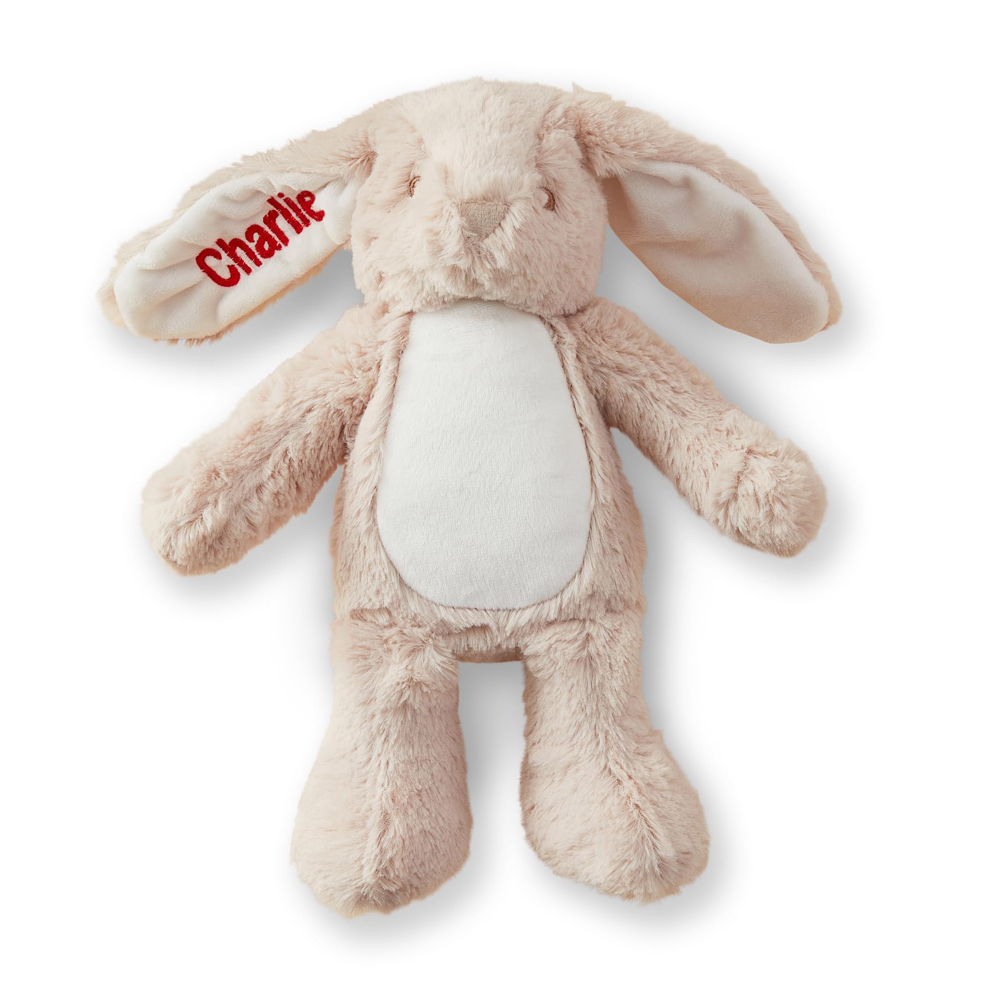 Crafted Memories Personalised Bunny - Embroidered Ears - Custom Name Plush Toy - Cherished Keepsake for Boys & Girls - Ideal for Christenings, Birthday - Light Brown โ image 1