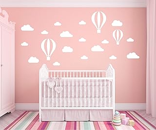 Hot Air Balloon Decal Nursery Clouds Decal Stickers Wall Decal - Baby Room Decal - Nursery Decal - Bedroom Decor