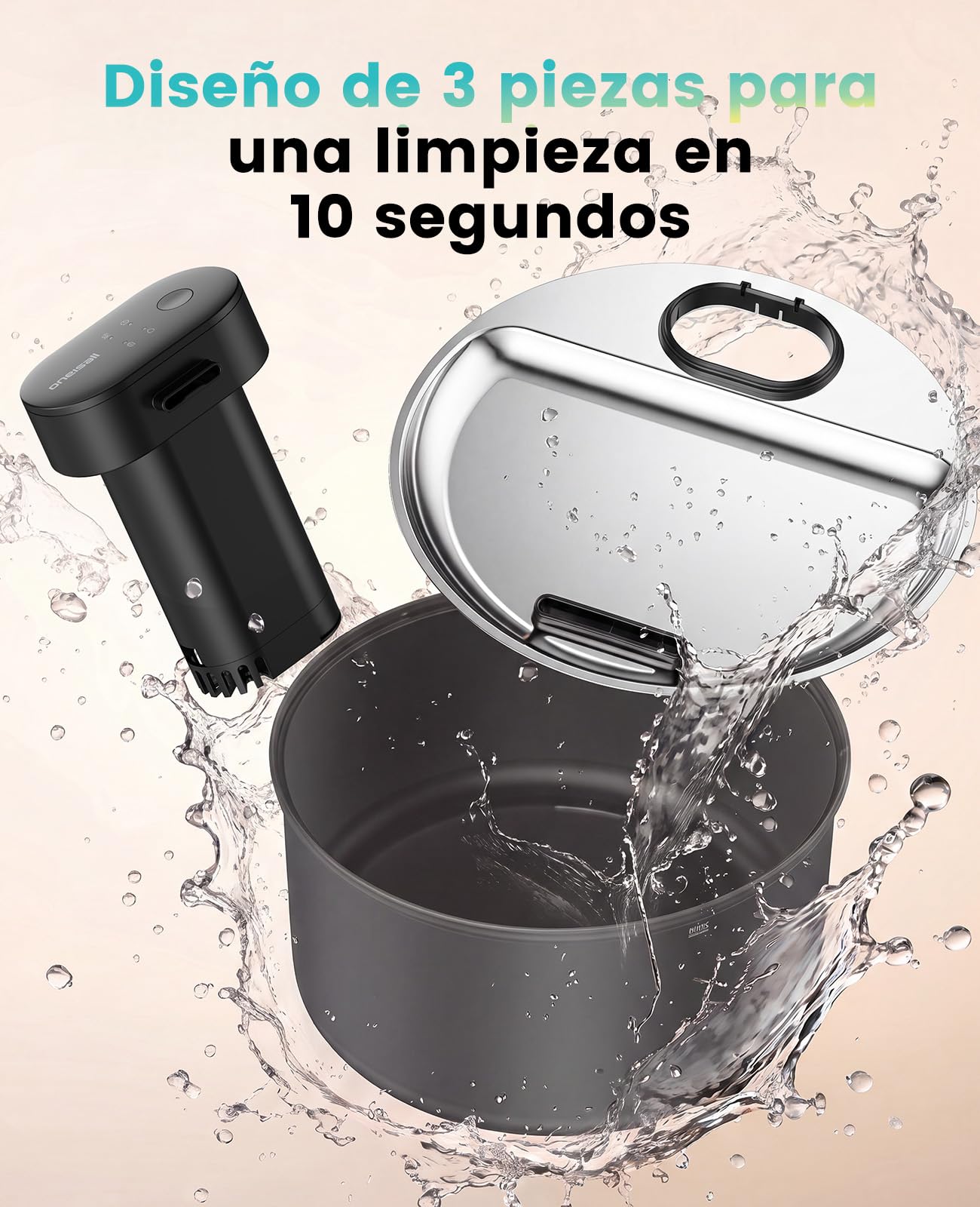 oneisall Fuente para Gatos sin Cables, Fuente de 3,2L con Sensor | 20dB ultrasilenciosa, batería recargable de 4000mAh, recipiente de acero inoxidable, limpieza sin esfuerzo, sin BPA