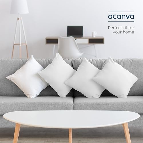 Miniatura 2 de Acanva Insertos de almohada para cama, sofá, relleno de poliéster ultra suave para cojín decorativo, forma cuadrada, 4 unidades (paquete de 1),