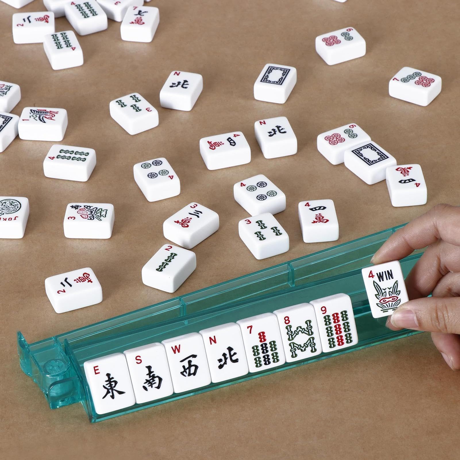 Zestaw Płytek Do Mahjonga Kompletny zestaw, linijki, kostki, przenośny i | Klasyczny Zestaw Gier Planszowych Mahjong Kompletny Przenośny Zbiór Zasad I Kości Do Nauki W Domu, Do Gry, Dla