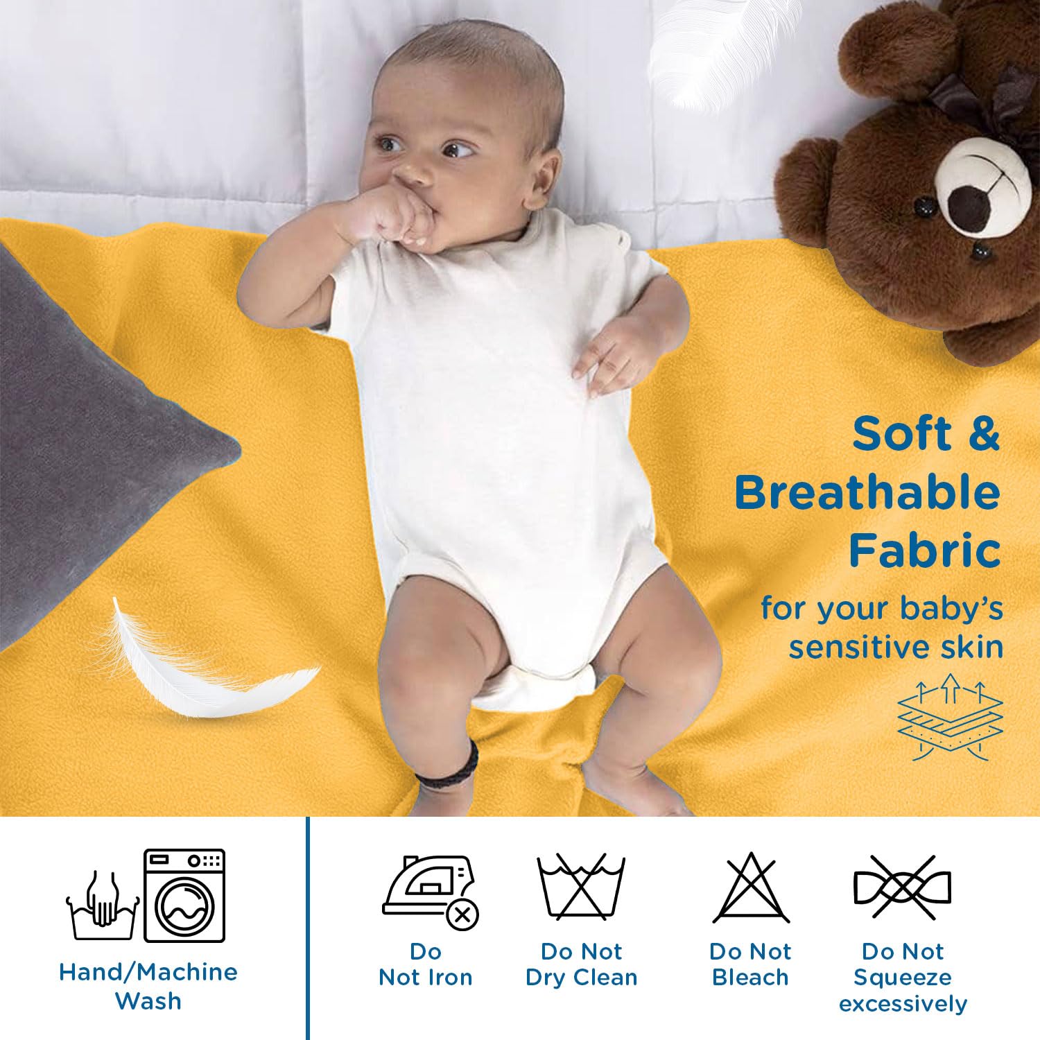 Mee Mee Instadry Cotton Bed Protector Mattress Extra Absorbent, Quick Dry Sheet for New Born Babies, Breathable, Soft & Gentle, Reusable Waterproof Cot sheet for Infant, 0 to 9 Month, 50x70cm (Purple) - Image 6 thumbnail