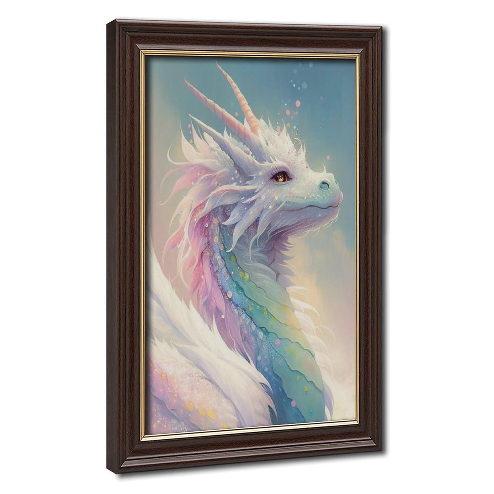Bareronor Watercolor Dragon Poster (6) Canvas Poster Bedroom Decor Landscape Office Room Decor Gift 20" L X 30" W