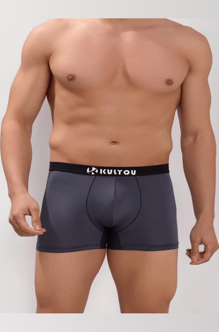 Men's Boxer Briefs|Breathable Stretchable Underwear for Men|Soft Cotton Trunks with Elastic Waistband|Moisture Wicking Comfortable Innerwear|Anti Chafing Boxer Shorts