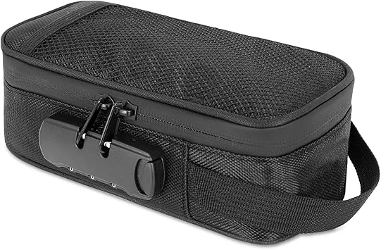 Smell Proof Bag, Carbon Lined Odor Proof Bags, Smell Proof Container with Combination Lock, Smell Proof Stash Bag for Portable Travel Storage