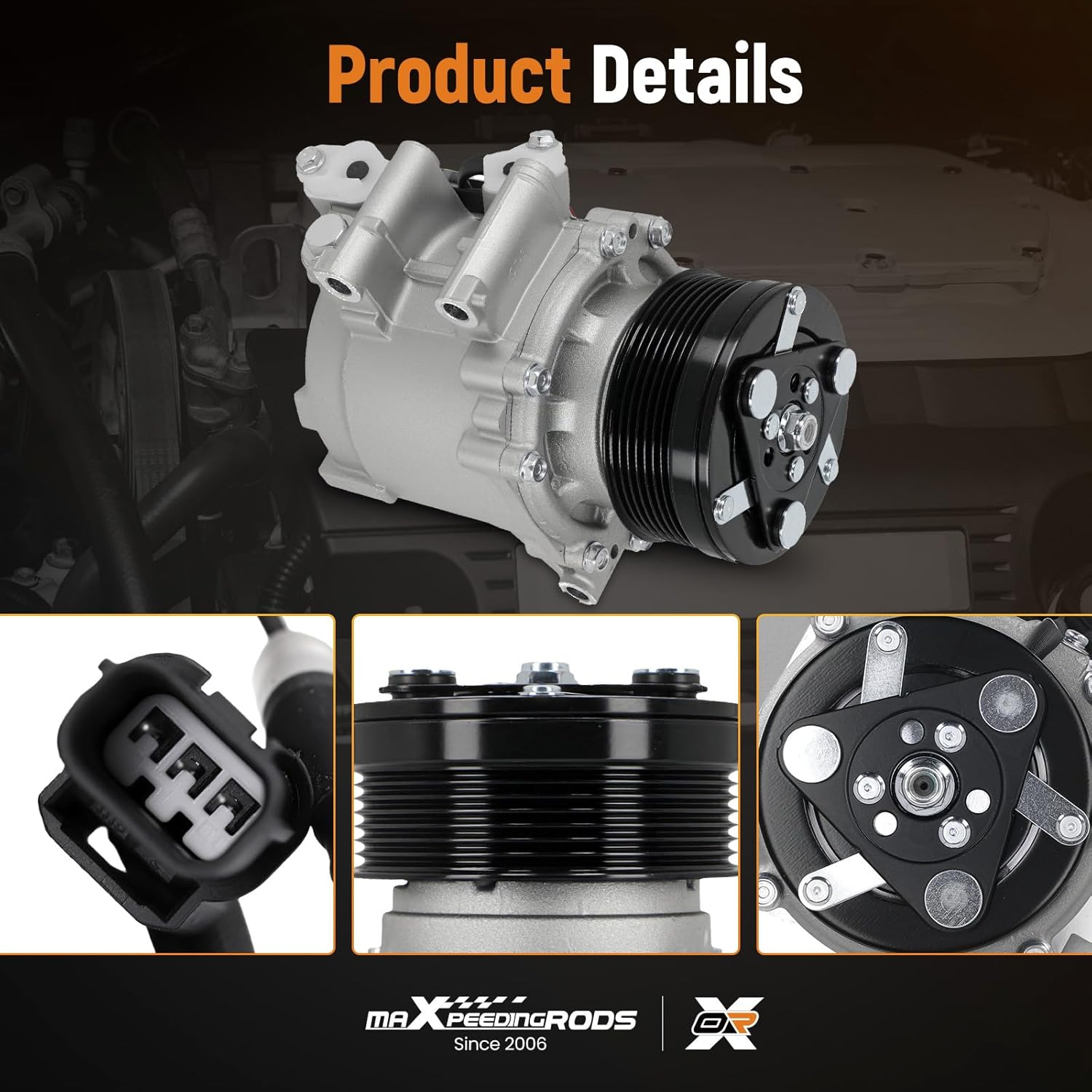 maXpeedingrods A/C AC Compressor with Clutch Fit for Honda Civic 1.8L 2006 2007 2008 2009 2010 2011
