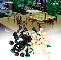 Vista 2 de EVTSCAN Juego de ajedrez de plástico Juego de ajedrez internacional Juego completo de ajedrez negro y blanco (King (grande) 3.031 in)