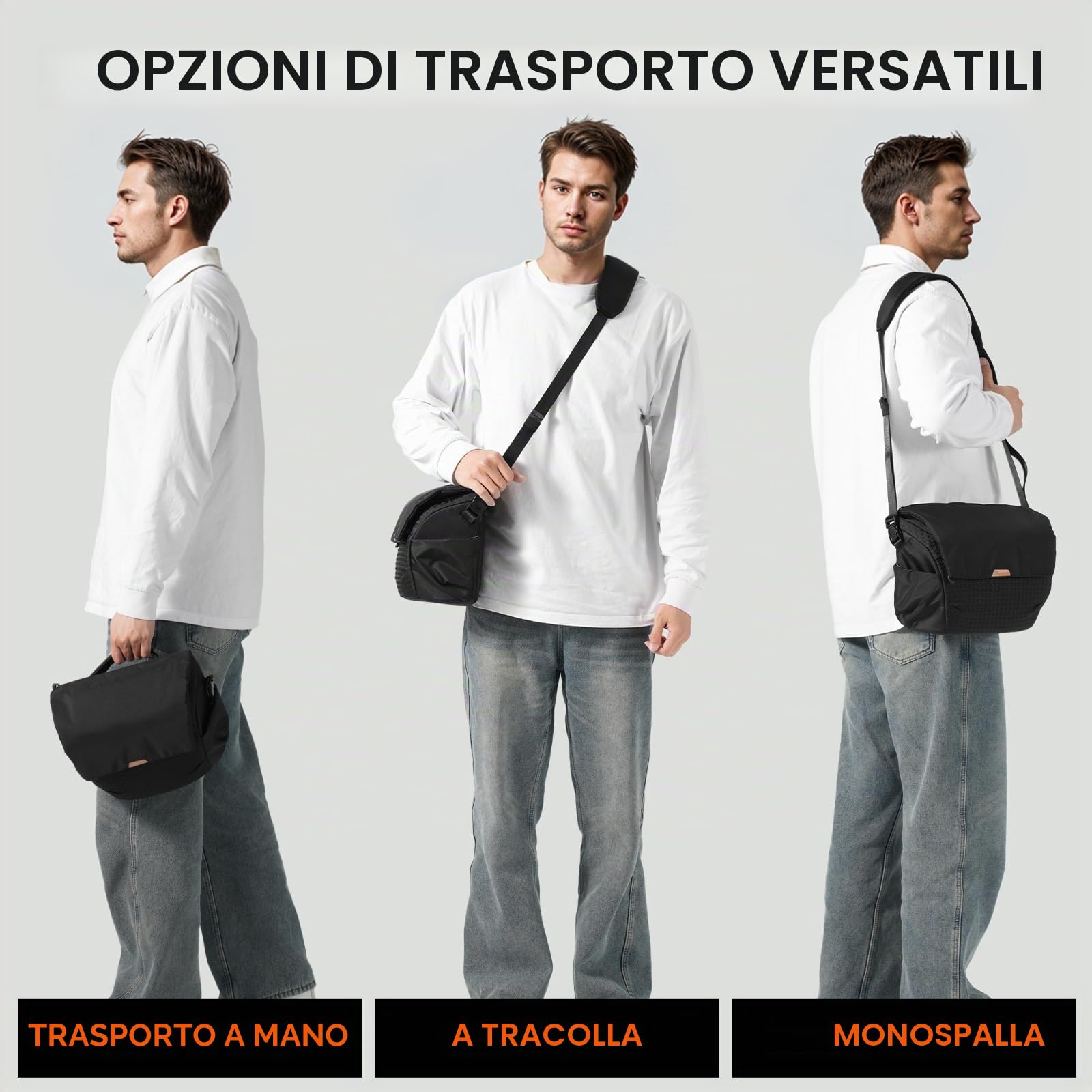 TARION Borsa per Fotocamera Piccola Borsa a Singola - Nero Zaino Leggero per DSLR con Cinghia Regolabile, Divisori Imbottiti e Chiusura Magnetica (Thorner)