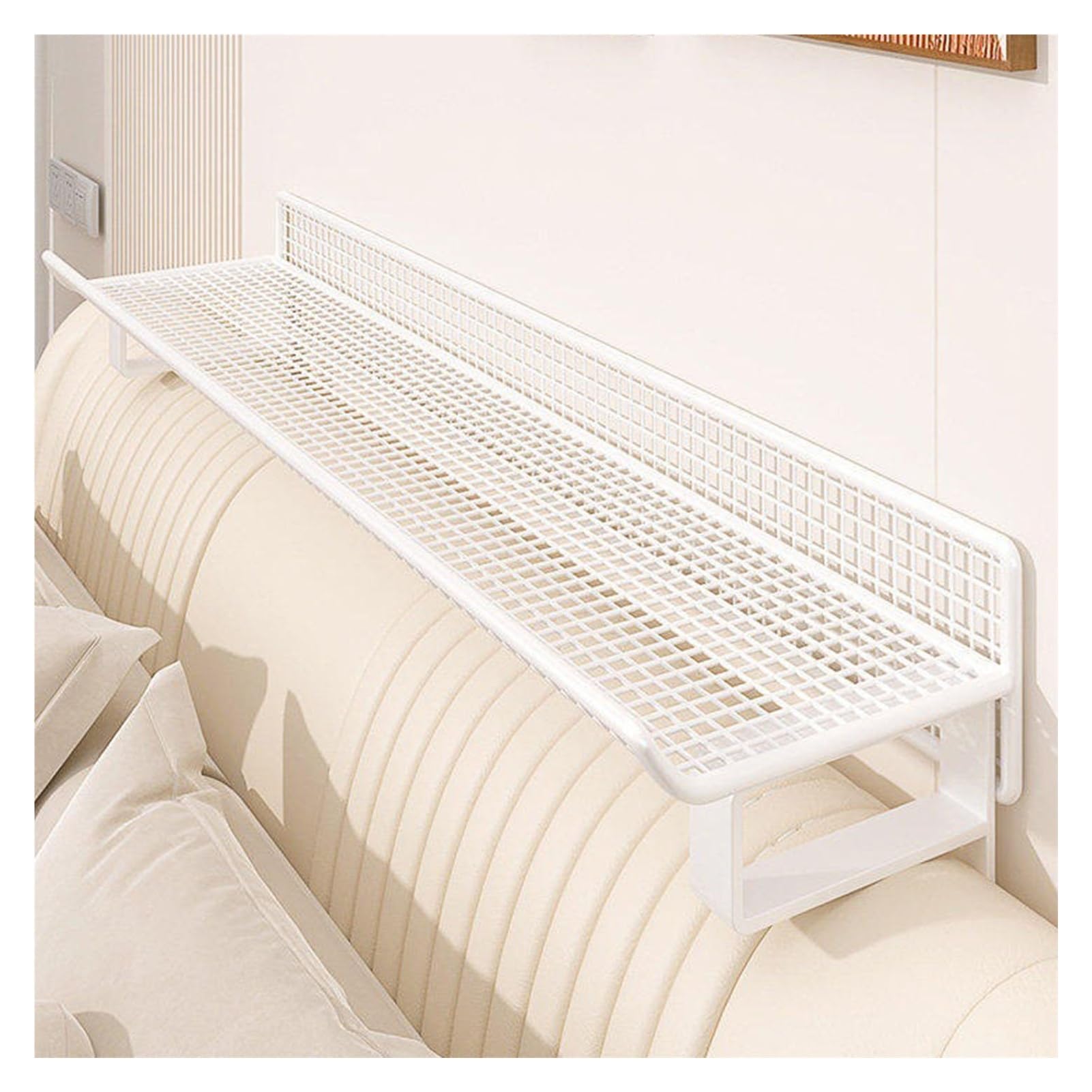 Floating Radiator Storage Shelf Rack Radiator Shelf, White, Carbon Steel, No Drilling, Multiple Sizes(19.6in/50cm)