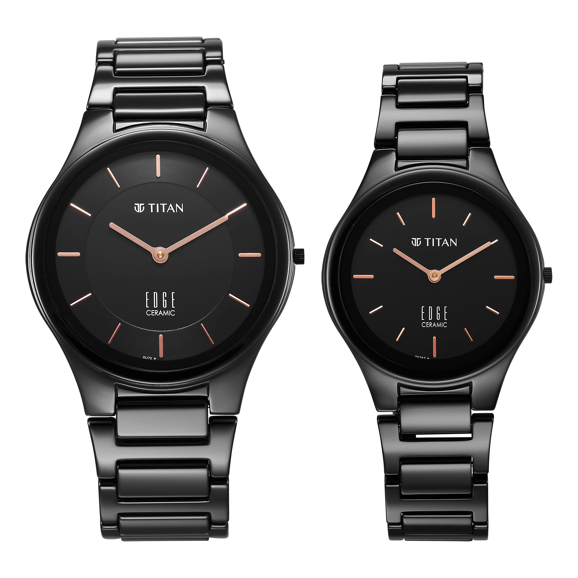 Titan Edge Pair Black Dial Analog Ceramic Strap Watch for Couple-NS16962653NC01P (B0C1C2RGY3) Amazon Price History, Amazon Price Tracker