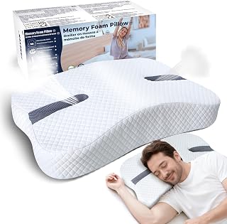 SAHEYER Anti-Snoring Pillow for Side Sleepers, Stop Snore Aid Memory Foam Orthopedic Pillow for Sleeper, Snoring Solution and Remedy, Anti-Snore Devices, White