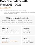 Metapen Air 8 pro X Pencil pour iPad 2018-2026, 26H Vie de chauve-souris, Conseils flexibles, Rejet de palm, Stylus stylo pour iPad 11/10/9/8/7/6th, iPad Pro Annexe I iPad Air 3/4/5/6/M2/M3/M4, iPad mini 5/6