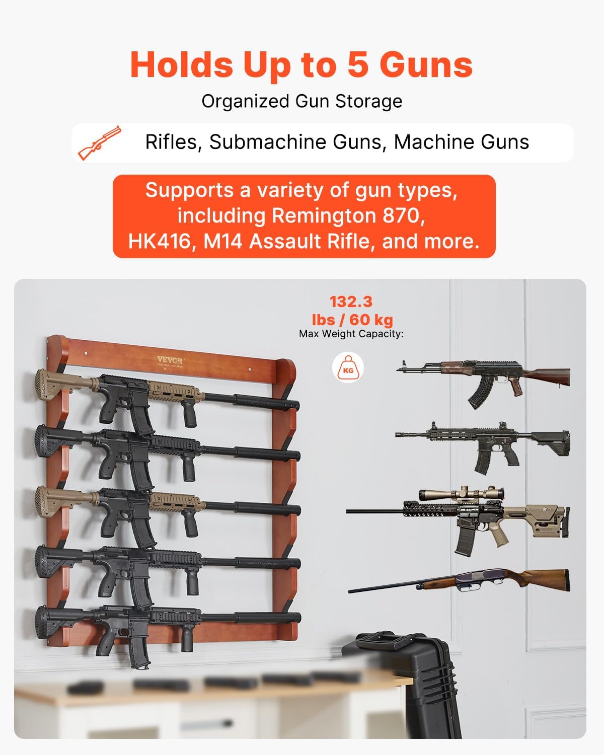 VEVOR Gun Rack Wall Mount, Gun Display Rack