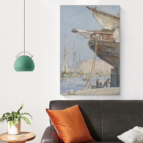 Vista 12 de Painting The Rudder-Henry Scott Tuke Wall Art Picture Painting Poster Canvas Print Posters Artworks Bedroom Living Room Decor 08x12inch(20x30cm)