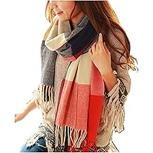 Winter Scarf for Women, Fashion Long Plaid Scarves Warm Big Tartan Blanket Wrap Shawl Ladies Gifts