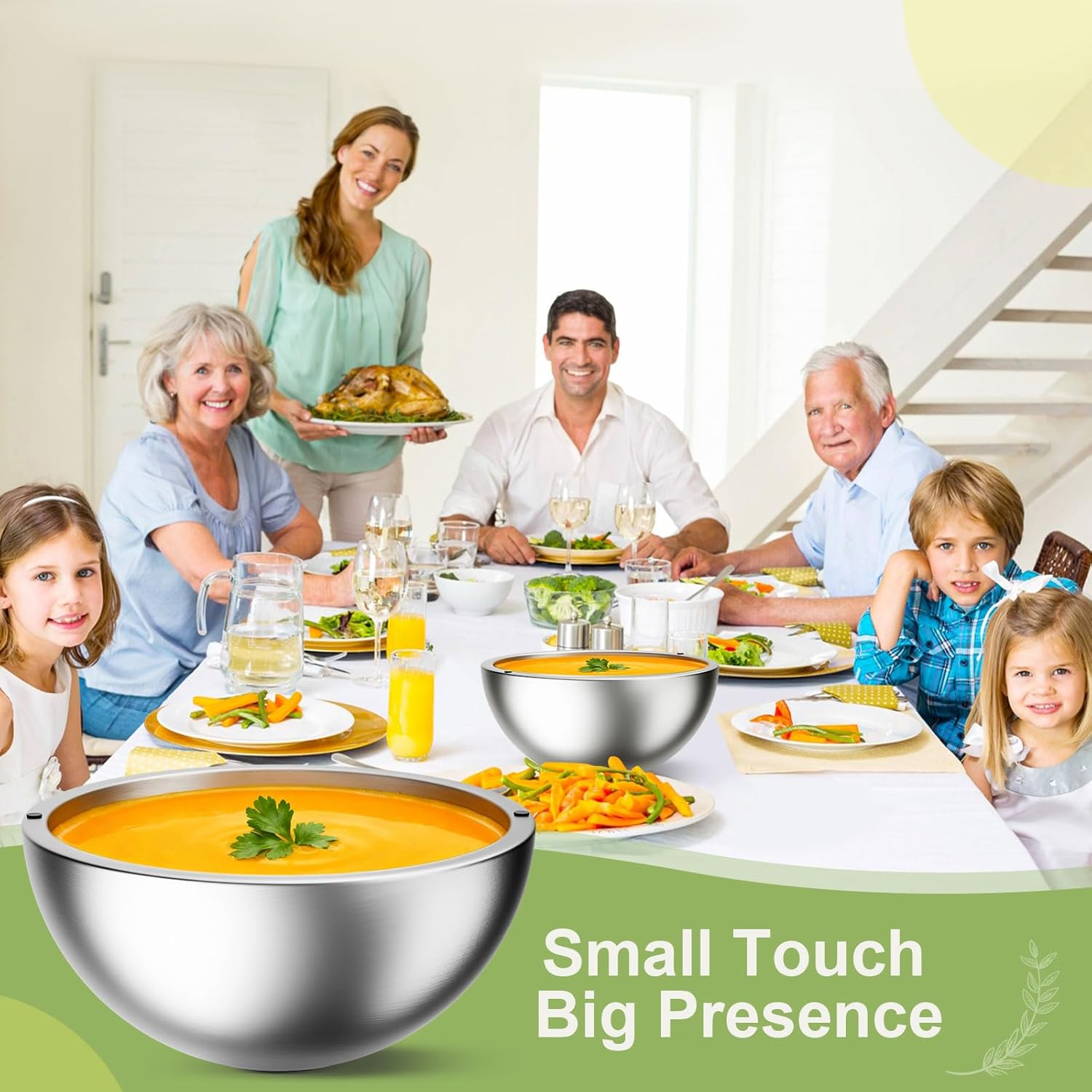 Dip Chiller Bowl - 70oz Capacity - Frozen Ice Stainless Steel Party Serving Bowl - Insulated Dip Dish Platter Keeps Salsa, Guacamole, Condiments, Sauces, Salad & Food Hot or Cold (1 Bowl)