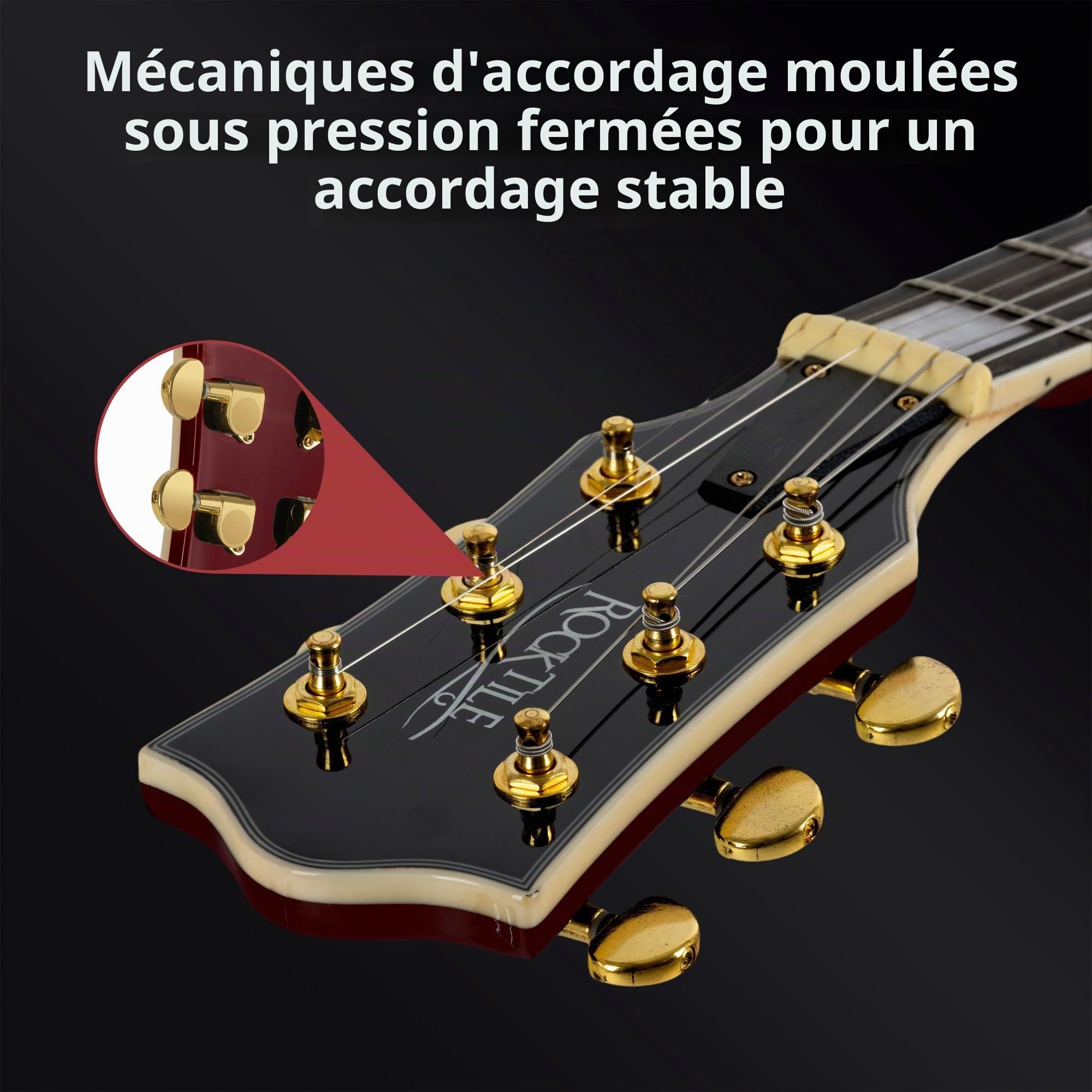 Rocktile Pro L-200OHB Guitare Électrique - Corps : Acajou - 2 Humbucker Pickups - Manche collé en érable - Touche en palissandre - Chevalet Tune-O-matic et Stop Bar Tailpiece - Orange Honey Burst
