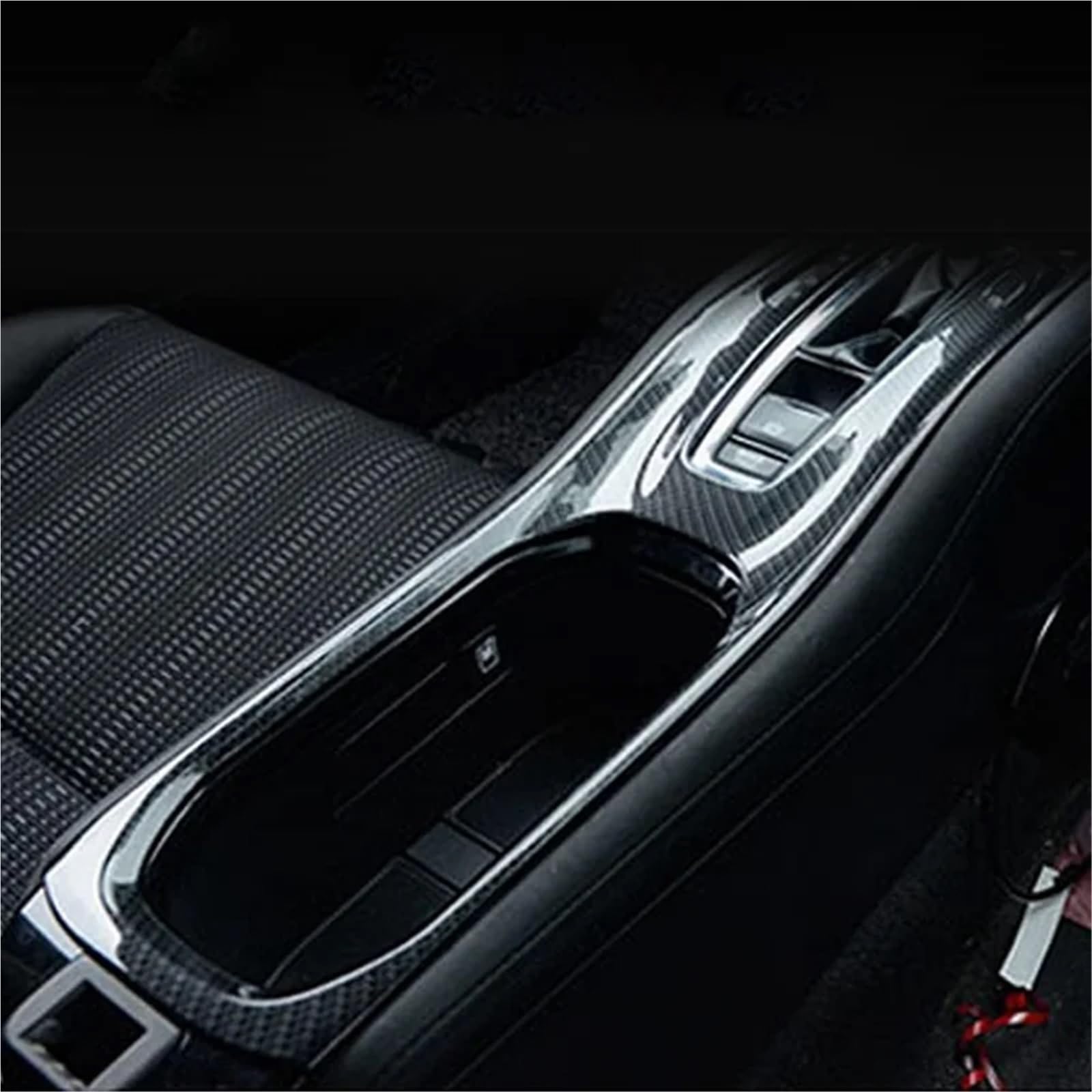 Folia na panel‌ Okleina skrzynia biegów‌ Konsola zmiany biegów Panel uchwytu na kubek Pokrywa wykończenia Akcesoria pasujące do Honda HRV HR-V VEZEL 2015-2022, ABS Włókno węglowe