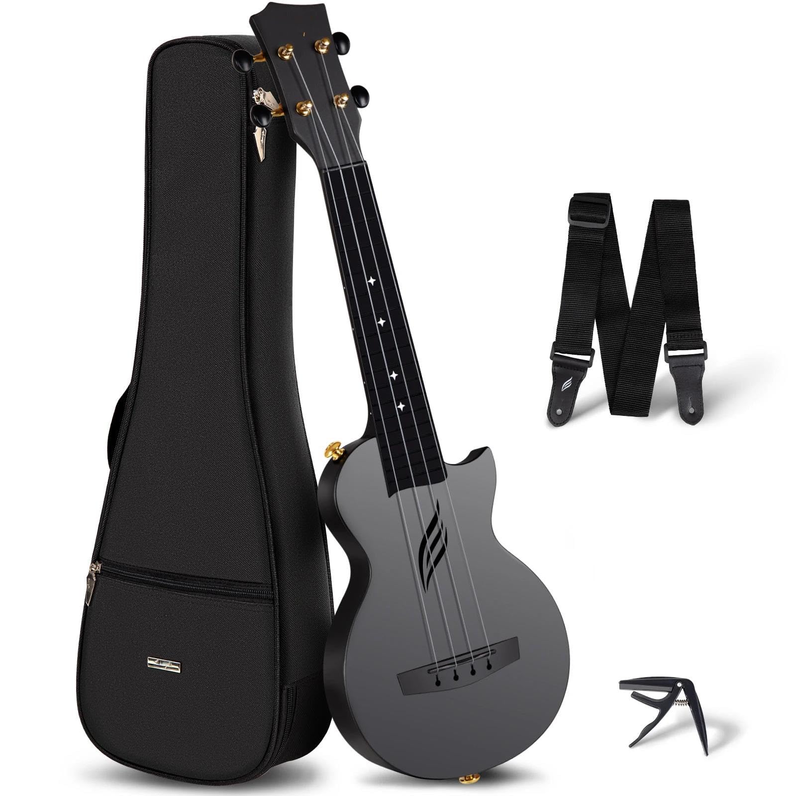 21 calowy Zestaw Do Ukulele Sopranowego Model Podróżny Z Włókna Węglowego (idealny Dla Początkujących) Ukulele