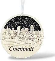 Vista 4 de Adorno de madera grabado con láser de St. Louis, Missouri – Adorno navideño de madera hecho a mano, recuerdo de Missouri, decoración rústica