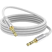 MOSWAG 1.64FT/0.5M 3.5mm Audio Jack Cable to 3.5mm Aux Cable Male to Male Aux Cord Nylon Braided Stereo Jack Cord for Phones,Headphones,Speakers,Tablets,PCs,Music Players and More