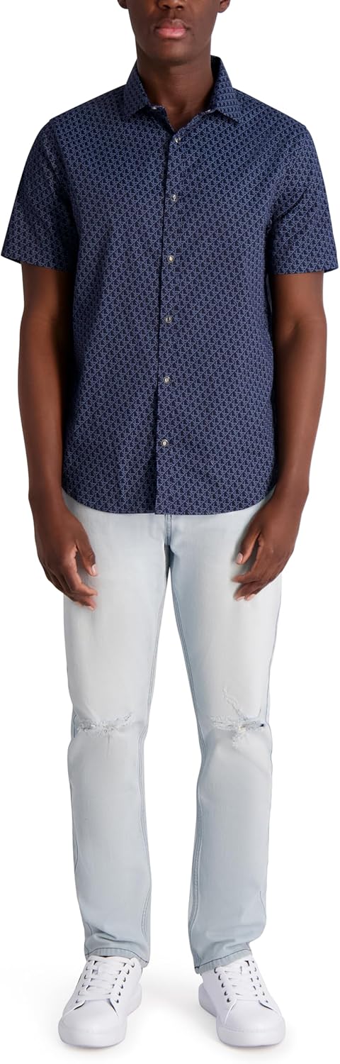 Karl Lagerfeld Mens Printed Short Sleeve Collared Shirt - Image 2